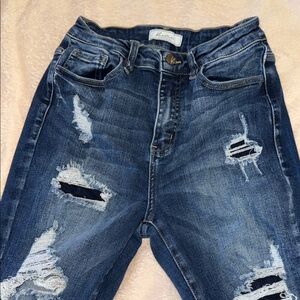 KanCan Ultra High Rise Ankle Skinny Distressed Jeans